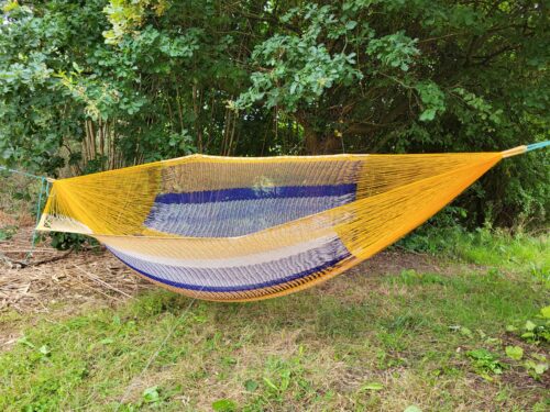 Hamac Mexicain Traditionnel XXL Coton Tissé Main Naturel Écru - Grande Taille Artisanal - Vue détail | Artisanat Mexique