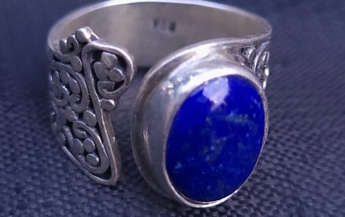 Bague Chevalière Lapis Lazuli Argent 950 Bleu Royal - Vue principale | Artisanat Mexique