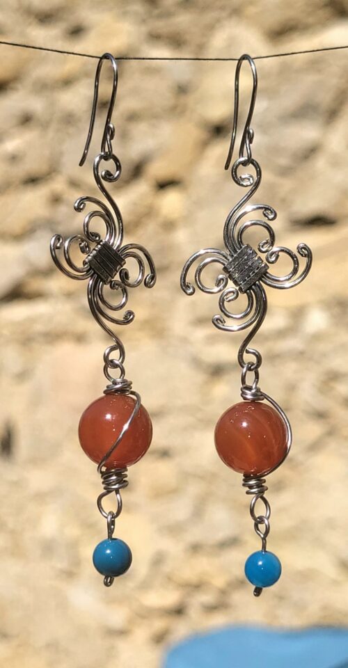 Boucles d'Oreilles Baroques Ornées Doré - Bijou Artisanal Mexicain Femme - Vue principale | Artisanat Mexique
