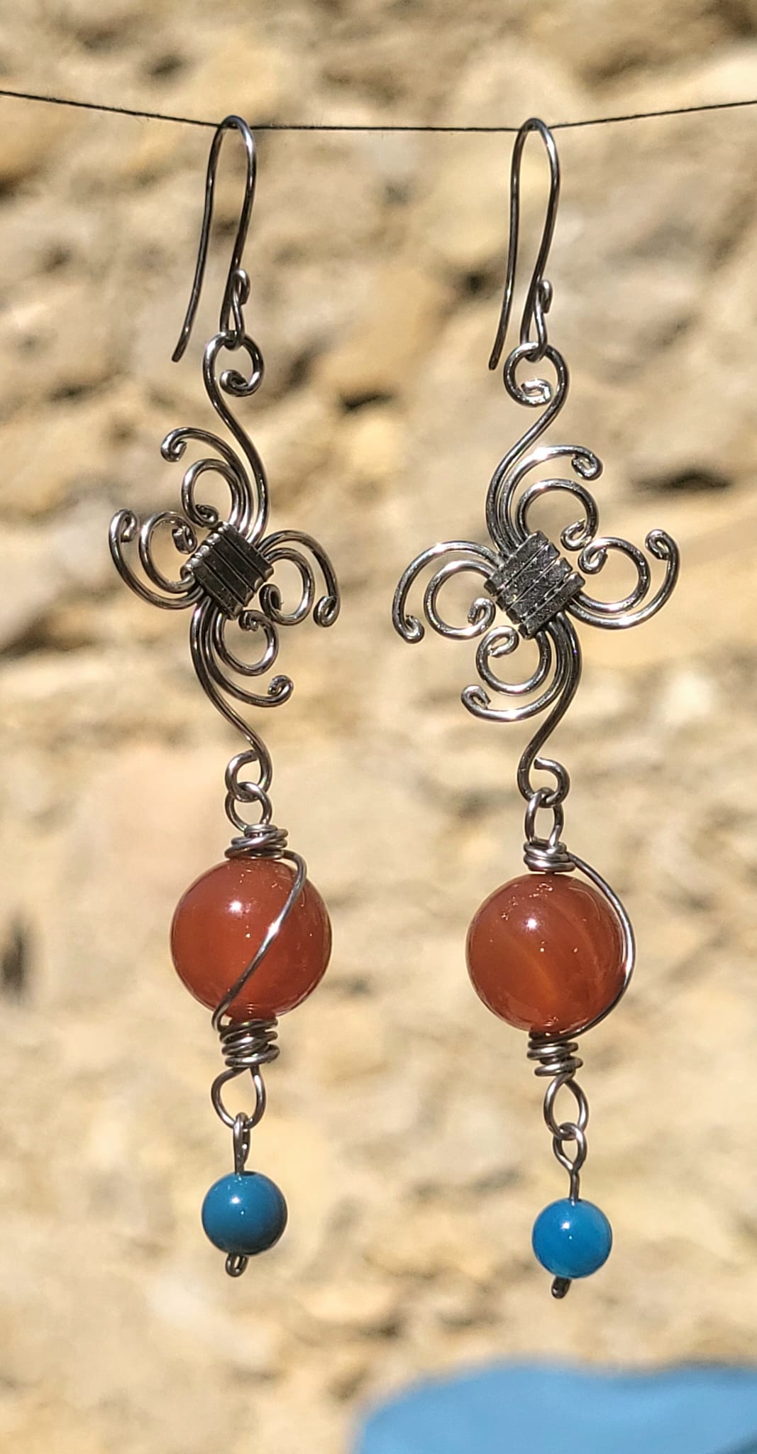 Boucles d'Oreilles Baroques Ornées Doré - Bijou Artisanal Mexicain Femme - Vue principale | Artisanat Mexique