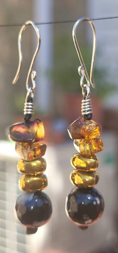 Boucles d'Oreilles Ambre Dégradé Miel du Chiapas - Vue principale | Artisanat Mexique