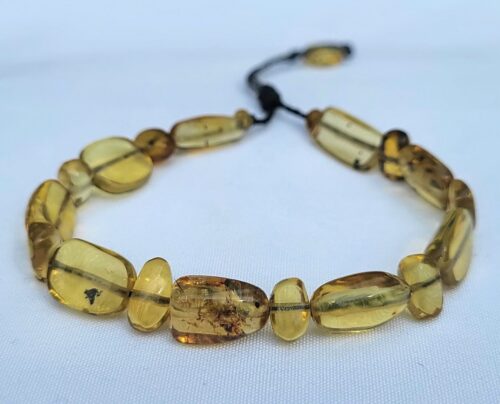 Bracelet Ambre Inclusions du Chiapas Formes Mixtes Doré - Vue principale | Artisanat Mexique