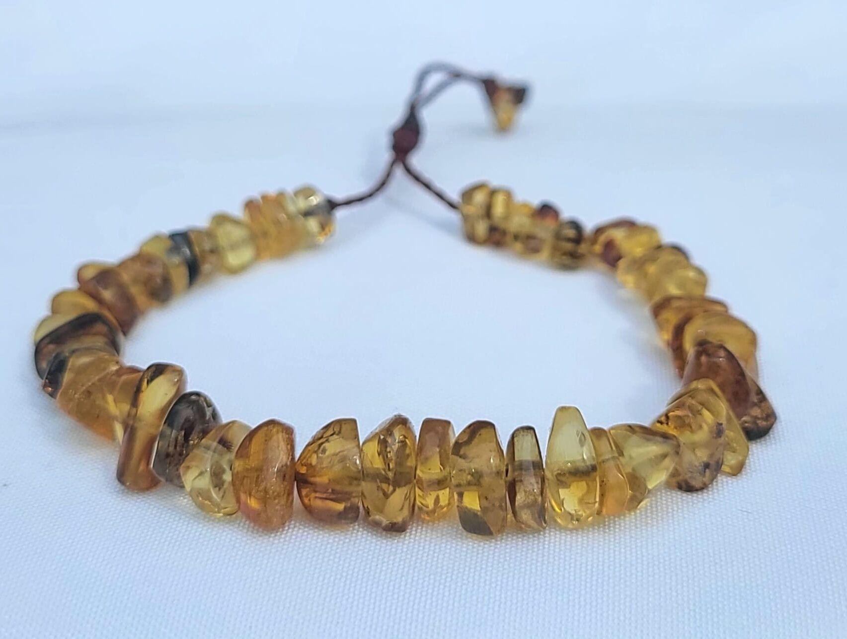 Br15 Bracelet Ambre Éclats Dorés du Chiapas - Vue principale | Artisanat Mexique