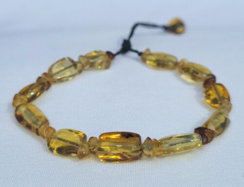 Bracelet Perles Ambre Translucide Doré du Chiapas - Bijou Mexicain Femme - Vue principale | Artisanat Mexique