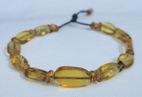 Bracelet Ambre Doré Perle Centrale du Chiapas - Vue principale | Artisanat Mexique