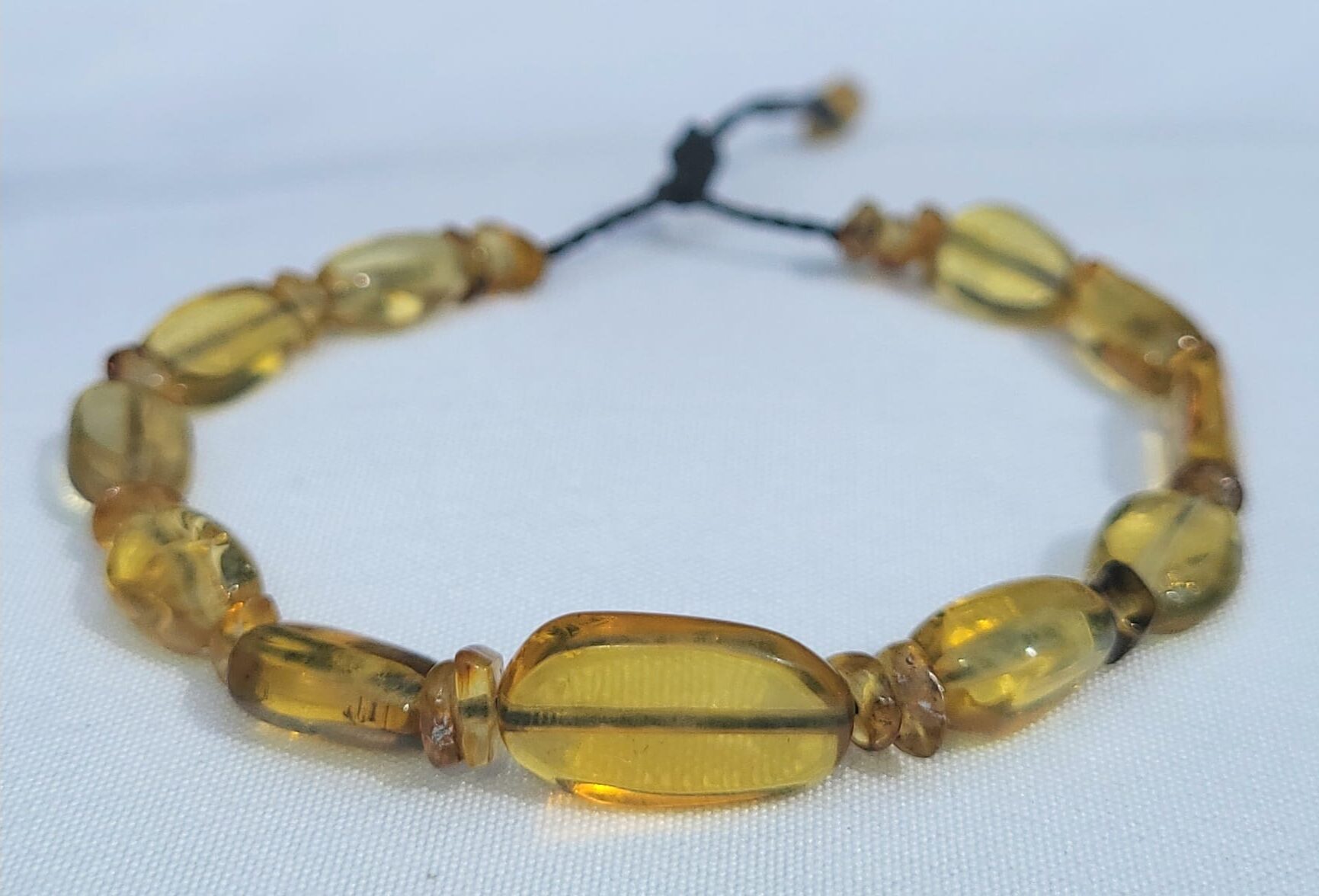 Br19 Bracelet Ambre Doré Perle Centrale du Chiapas - Vue principale | Artisanat Mexique