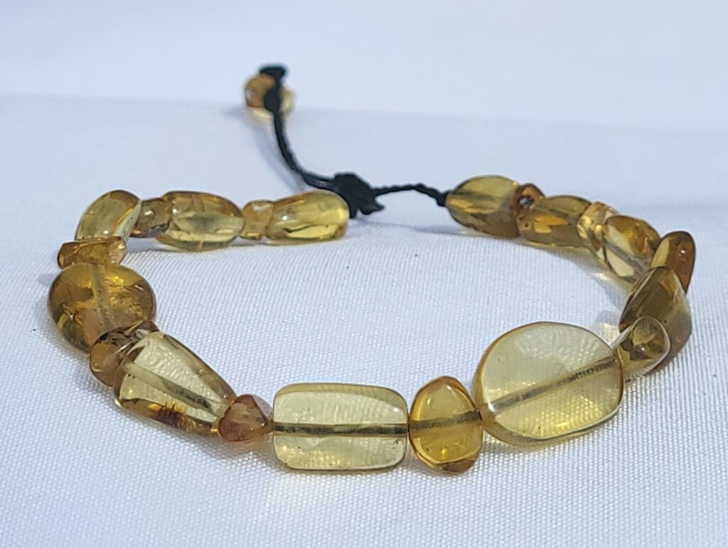 Bracelet Ambre Véritable Translucide du Chiapas – Bijou Mexicain Femme
