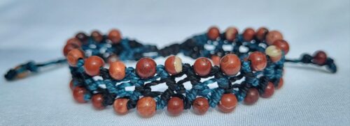 Bracelet Macramé Multi Rangs Jaspe Multicolore - Vue principale | Artisanat Mexique