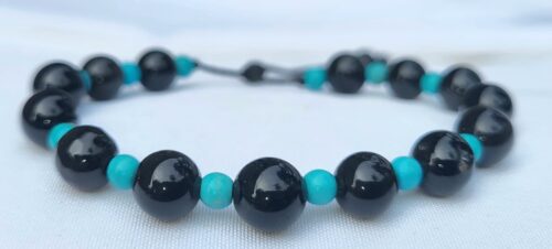 Bracelet Onyx Turquoise - Vue principale | Artisanat Mexique