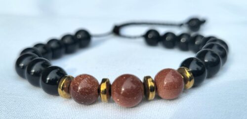 Bracelet Onyx Pyrite - Vue principale | Artisanat Mexique