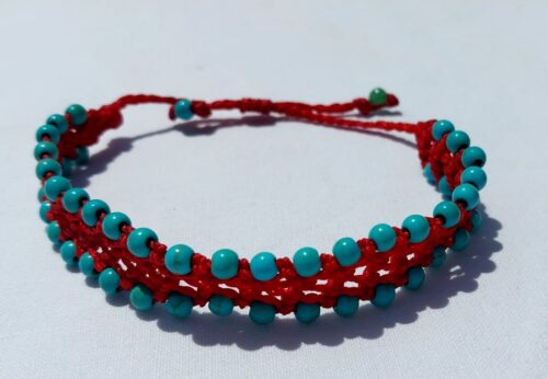 Bracelet Turquoise Double Rang Perles - Bijou Artisanal Mexicain Femme - Vue principale | Artisanat Mexique