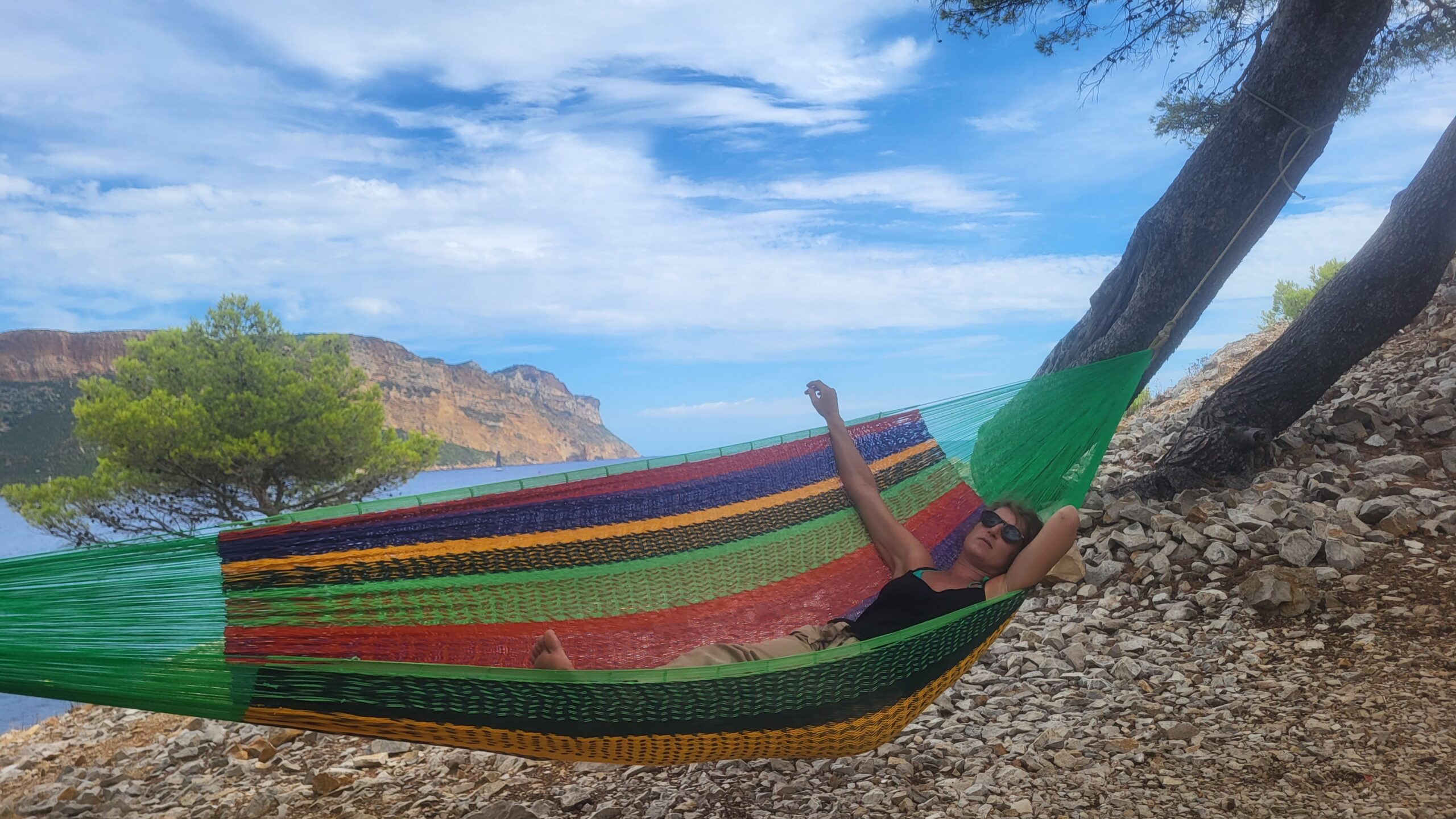 20250829_154057 Hamac Mexicain XXL Rayures Multicolores Tissé Main - Matrimonial Artisanal - Vue principale | Artisanat Mexique
