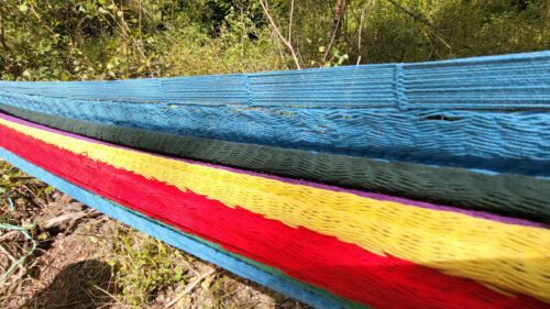 Hamac Mexicain Multicolore Arc-en-Ciel Tissé Main - Grande Taille Artisanal - Vue détail | Artisanat Mexique