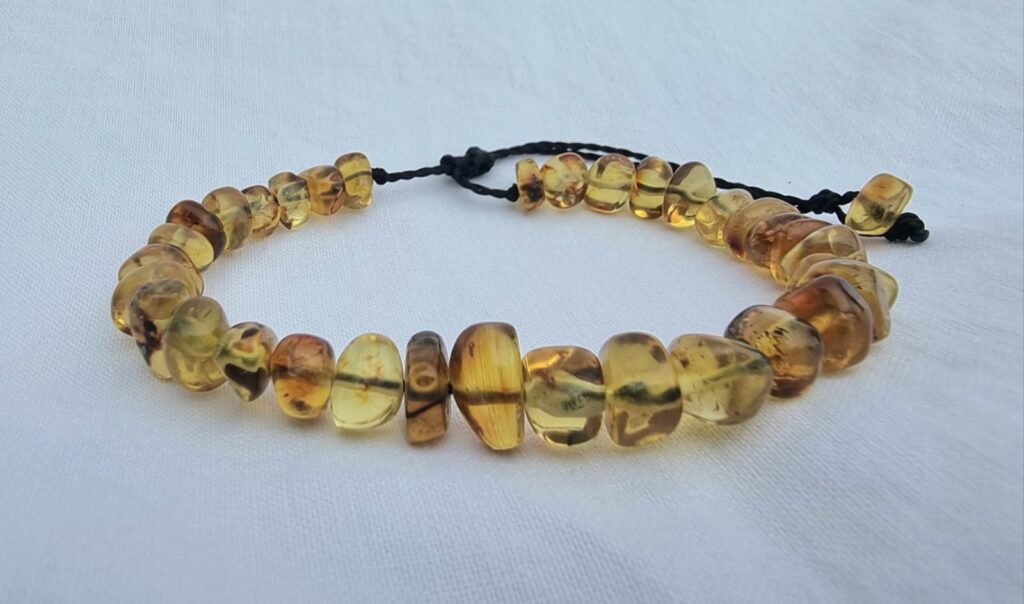 Bracelet Ambre Inclusions Naturelles du Chiapas Doré – Pierre Naturelle Fait Main Mexique Femme