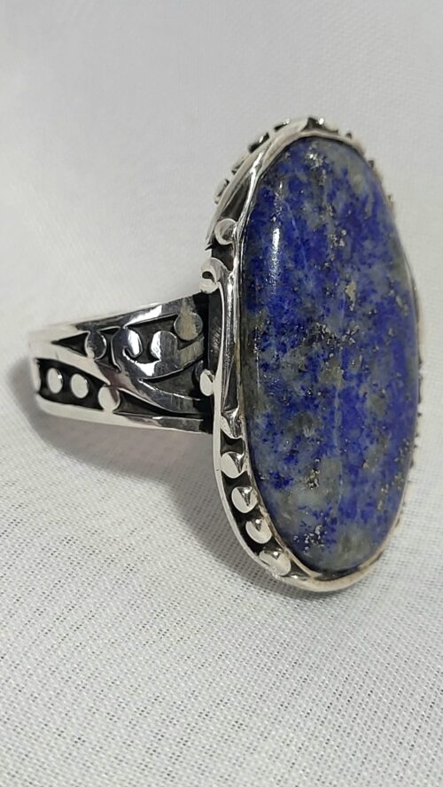 Bague Lapis Lazuli Argent 950 Fait Main