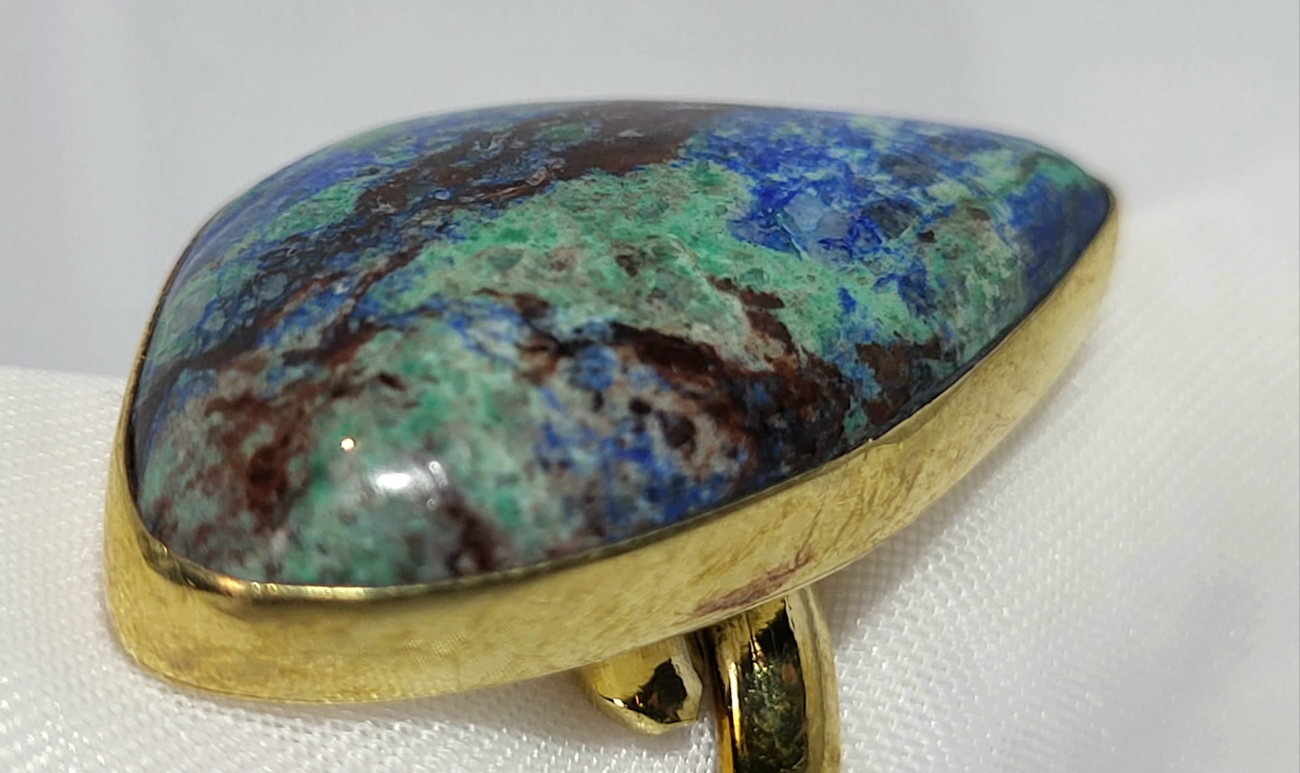 Bague Chrysocolle Bronze Artisanat Mexique