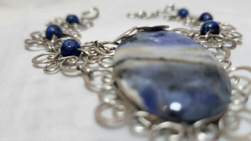 Bracelet Filigrane Sodalite Bleue Orfèvrerie
