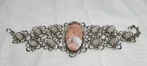 Bracelet Filigrane Jaspe Paysage Quartz Rose