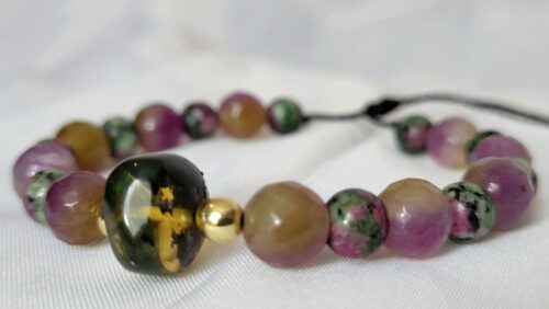 Bracelet Ambre Rubis Zoisite N°2 Mexique Fait Main