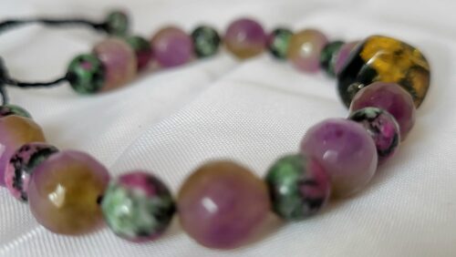 Bracelet Ambre Rubis Zoisite N°2 Mexique Fait Main