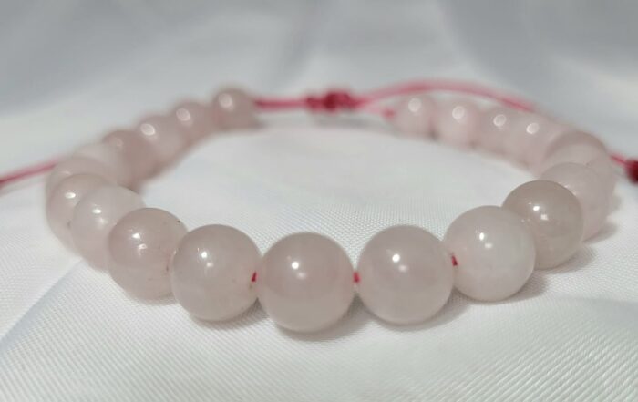 Bracelet Quartz Rose Amour Pierre Chakra Fait Main