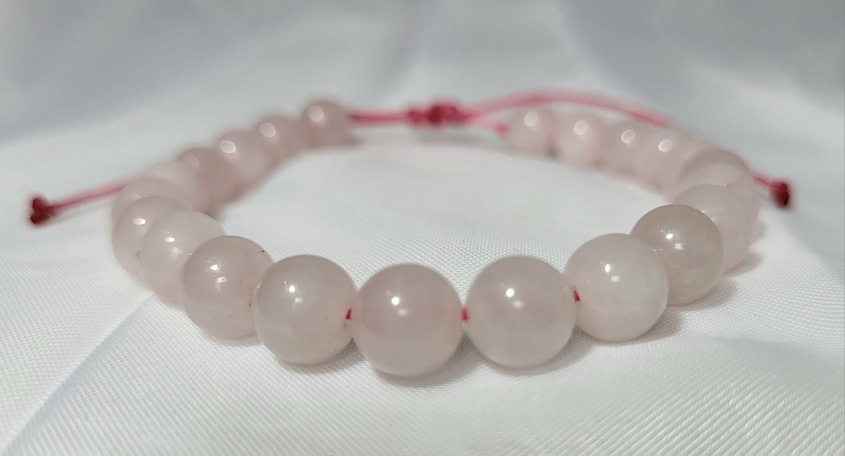 Bracelet quartz rose amour pierre chakra fait main