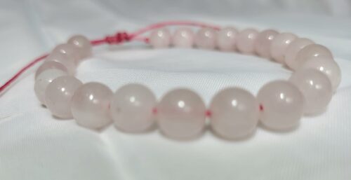 Bracelet Quartz Rose Amour Pierre Chakra Fait Main