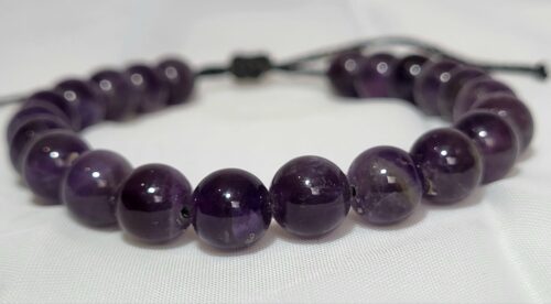 Bracelet Améthyste Violet Royal Perles Main