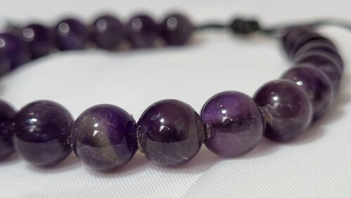 Bracelet Améthyste Violet Royal Perles Main