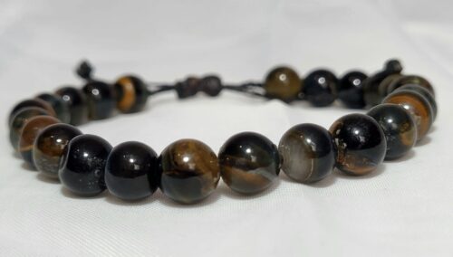 Bracelet Oeil du Tigre Doré Confiance Main