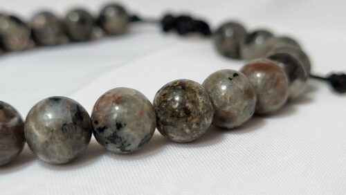 Bracelet Larvikite Labradorite Grise Rare Fait Main