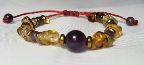 Bracelet Enfant Ambre & Améthyste Sommeil Fait Main