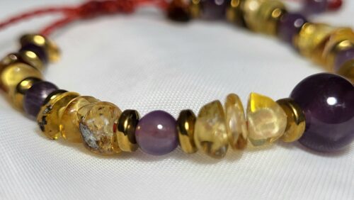 Bracelet Enfant Ambre & Améthyste Sommeil Fait Main