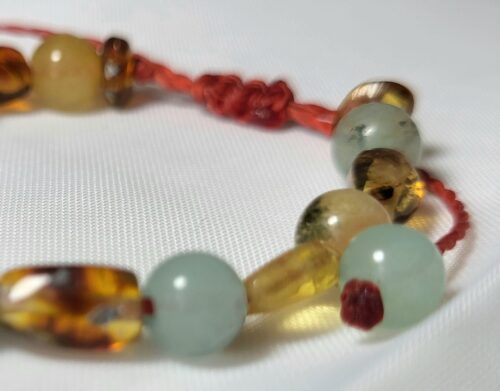 Bracelet Enfant Ambre & Larimar Rare Fait Main
