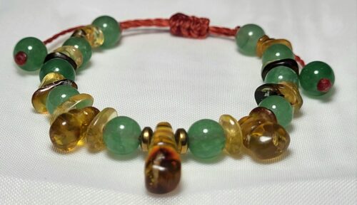 Bracelet Enfant Ambre Aventurine Chance Fait Main