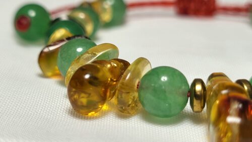 Bracelet Enfant Ambre Aventurine Chance Fait Main