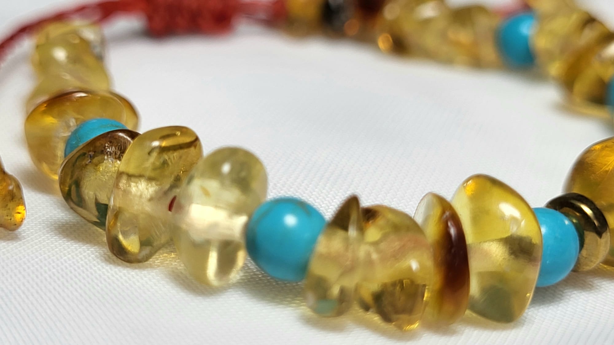 Bracelet enfant ambre turquoise protection Chiapas