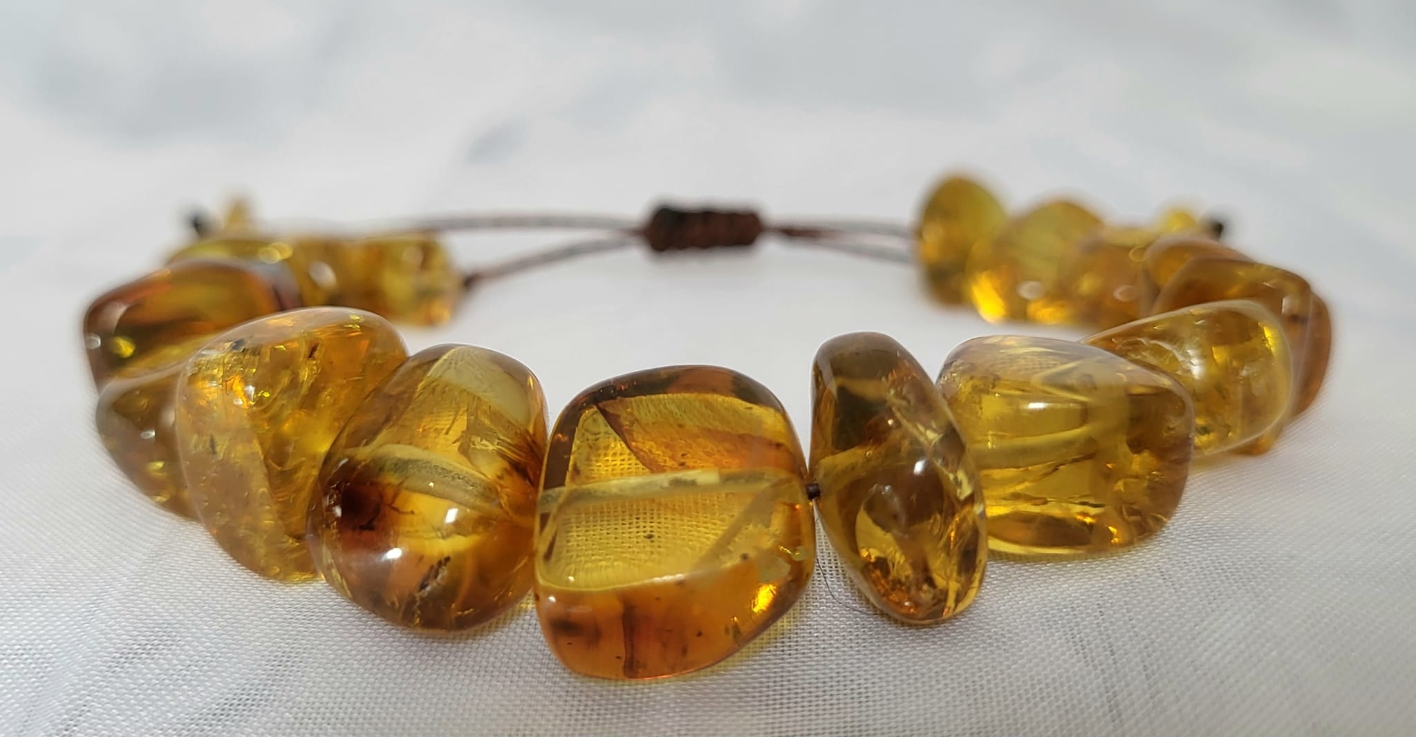 Bracelet ambre Chiapas miel doré 25 millions années