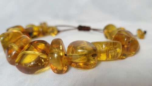 Bracelet Ambre Chiapas Miel Doré 25M Ans Fait Main