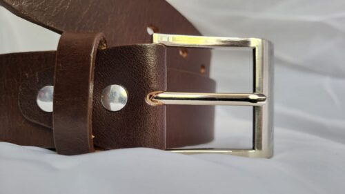 Ceinture Cuir Pleine Fleur Homme Marron naturel