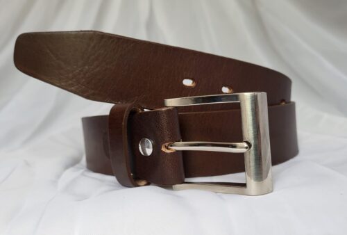 Ceinture Cuir Pleine Fleur Homme Marron naturel