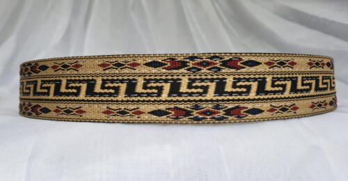 Ceinture Cuir Brodée Unisexe Multicolore Fait Main