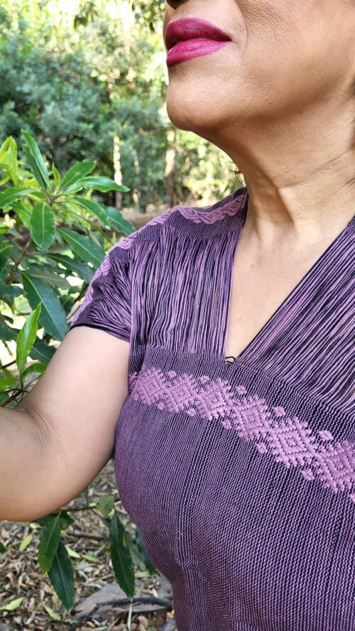 Haut Traditionnel Mexicain Tissé Mauve sombre