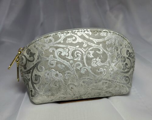 Porte-Monnaie Cuir Argenté Artisanat Mexicain