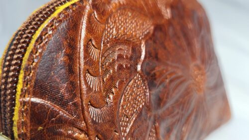 Porte-Monnaie Cuir naturel Artisanat Mexicain