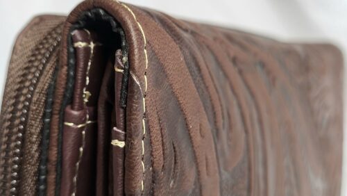 Portefeuille Cuir Marron naturel Artisanat Mexicain
