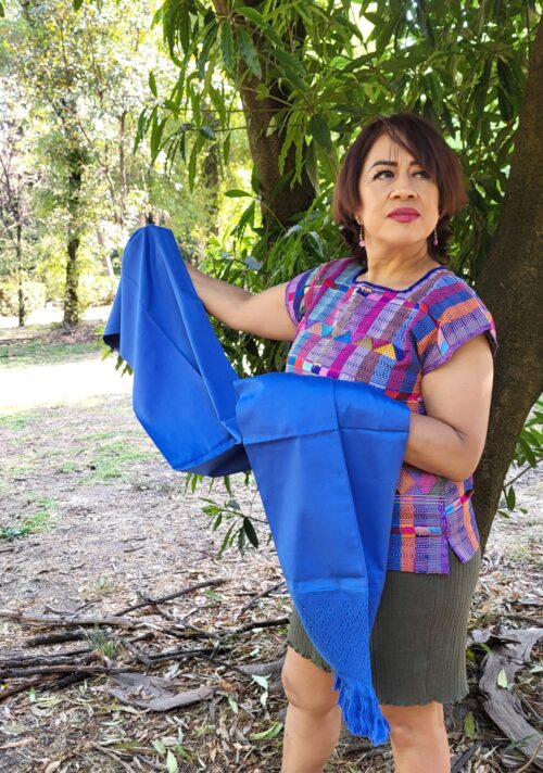Châle Foulard Coton Tissé Bleu foncé Mexique