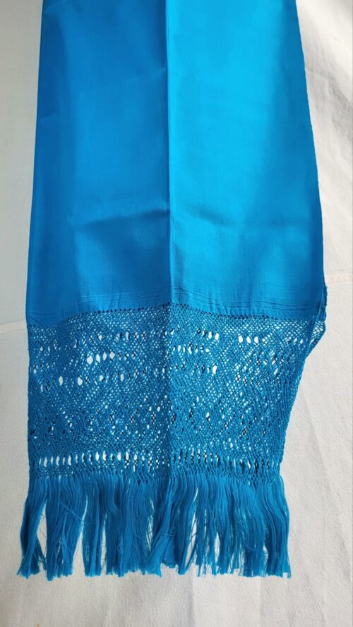 Châle Foulard Coton Tissé Bleu clair Mexique