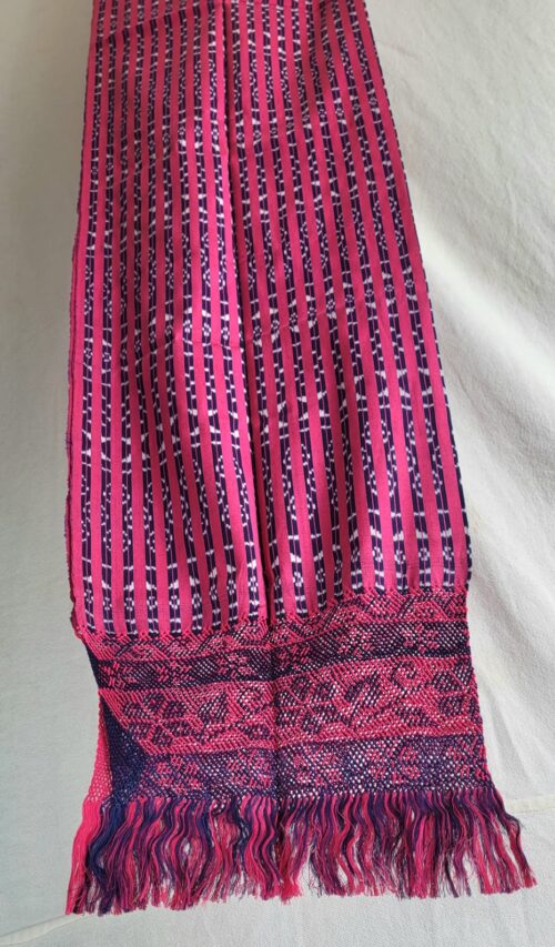 Châle Foulard Coton Rose et bleu Shakiras Fait Main