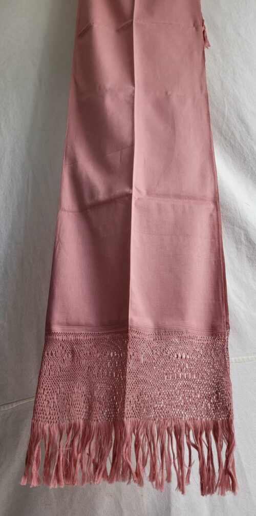 Châle Foulard Coton Tissé Vieux rose Mexique
